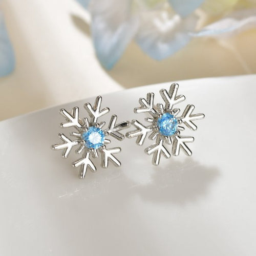 Load image into Gallery viewer, Christmas Snowflake Stud Earrings
