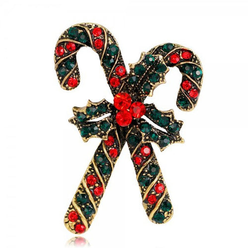 Load image into Gallery viewer, Rhinestone Crystal Christmas Enamel Brooch Pin
