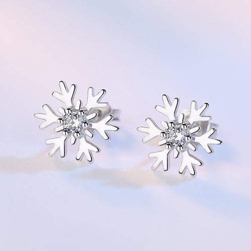 Load image into Gallery viewer, Christmas Snowflake Stud Earrings
