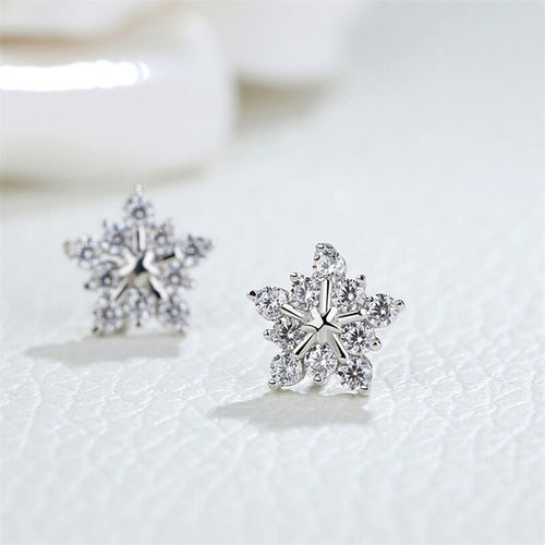 Load image into Gallery viewer, Christmas Snowflake Stud Earrings
